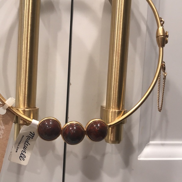 Madewell gold choker with burgundy red stones - Picture 4 of 6